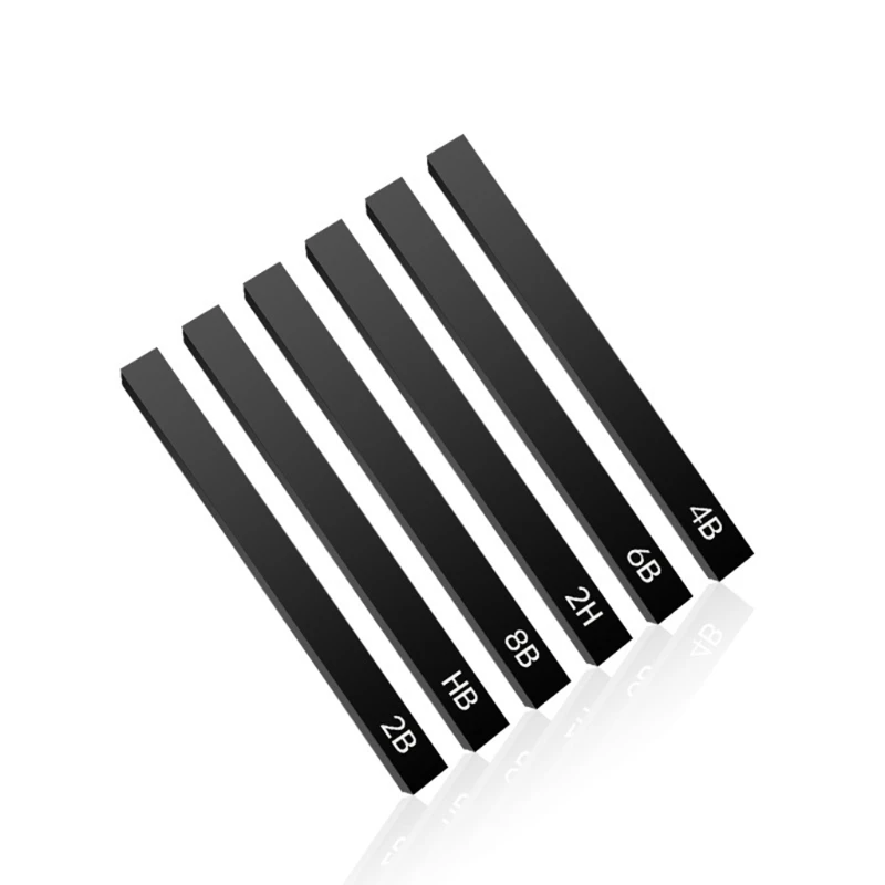 6 Pcs Professional Charcoal Compressed Square Sticks Pencils for Sketching DIY