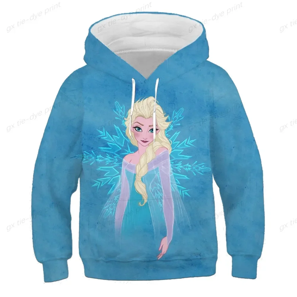 Fashion Children Girls Snow White Hoodies 2022 Spring Autumn Casual Sweatshirts Disney Series Cartoon Hooded Tops 1-14 Years Old