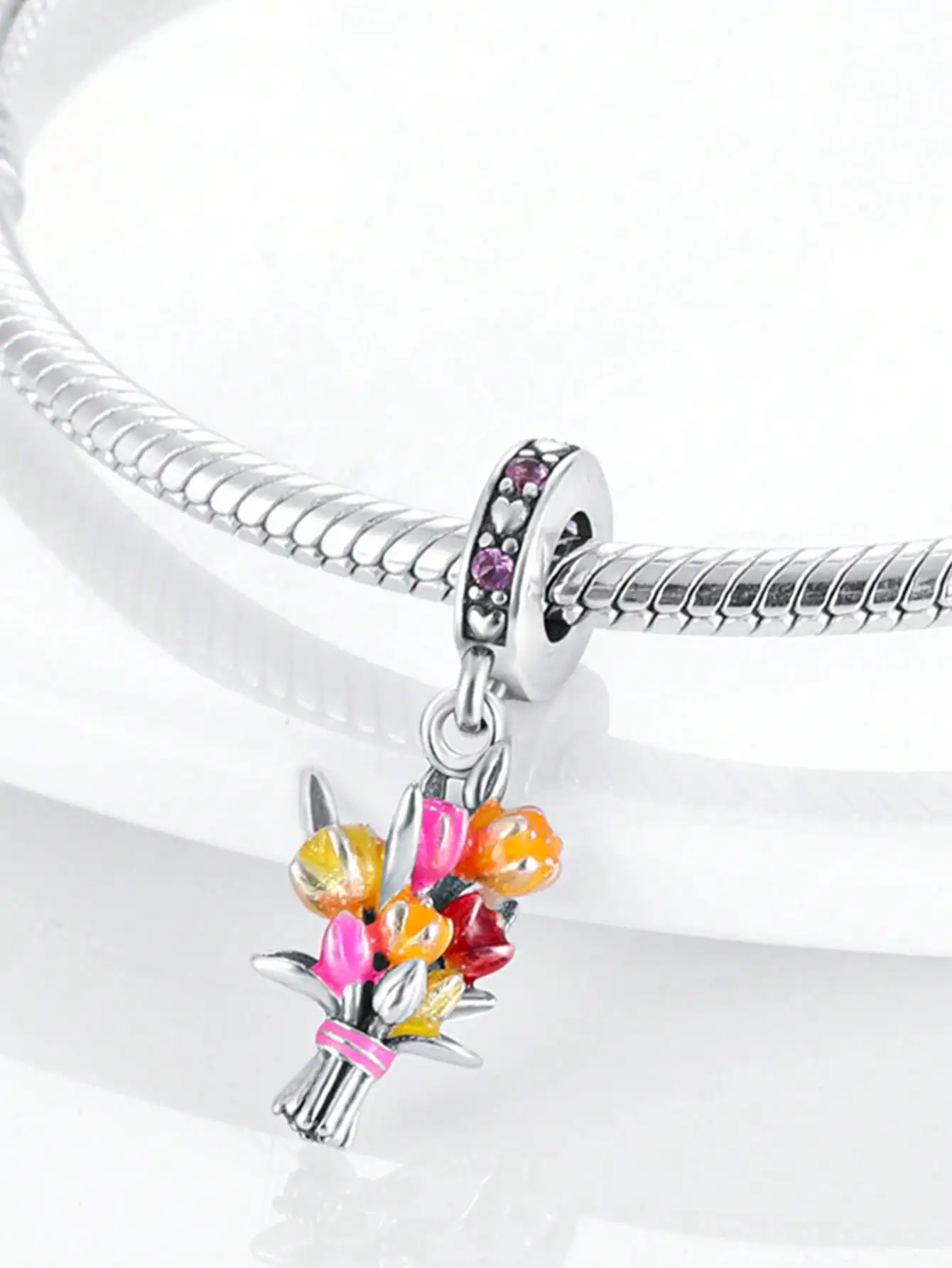 2025 Hot Sale Charms Bead 925 Sterling Silver Autumn Acorns Fallen and  flowers Fit Bangle Bracelet Necklace DIY Jewelry view 3