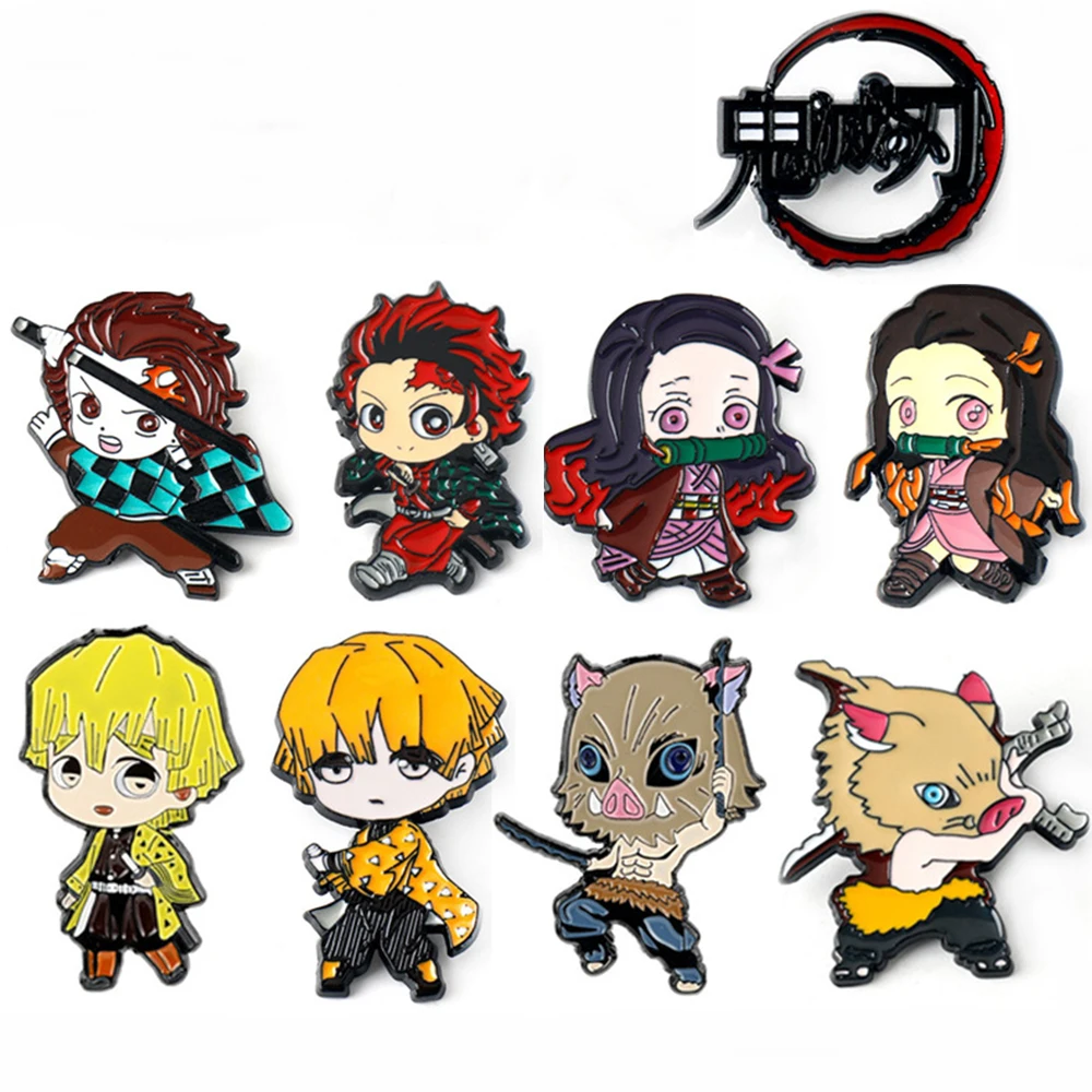

Аниме Kamado Tanjirou Kamado Nezuko Agatsuma Zenitsu, значок для косплея, металлические броши, булавки для костюма, аксессуары для вечеринок унисекс