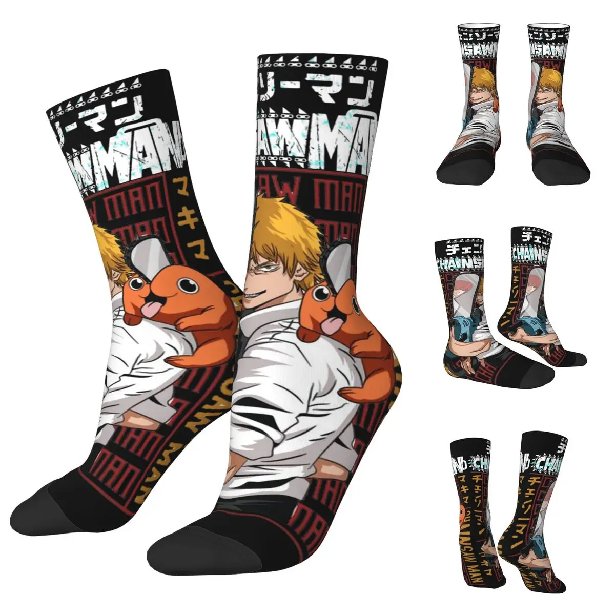 

Anime Chainsaw Man Acid Unisex Socks,Windproof 3D Print Happy Socks Street Style Crazy Sock