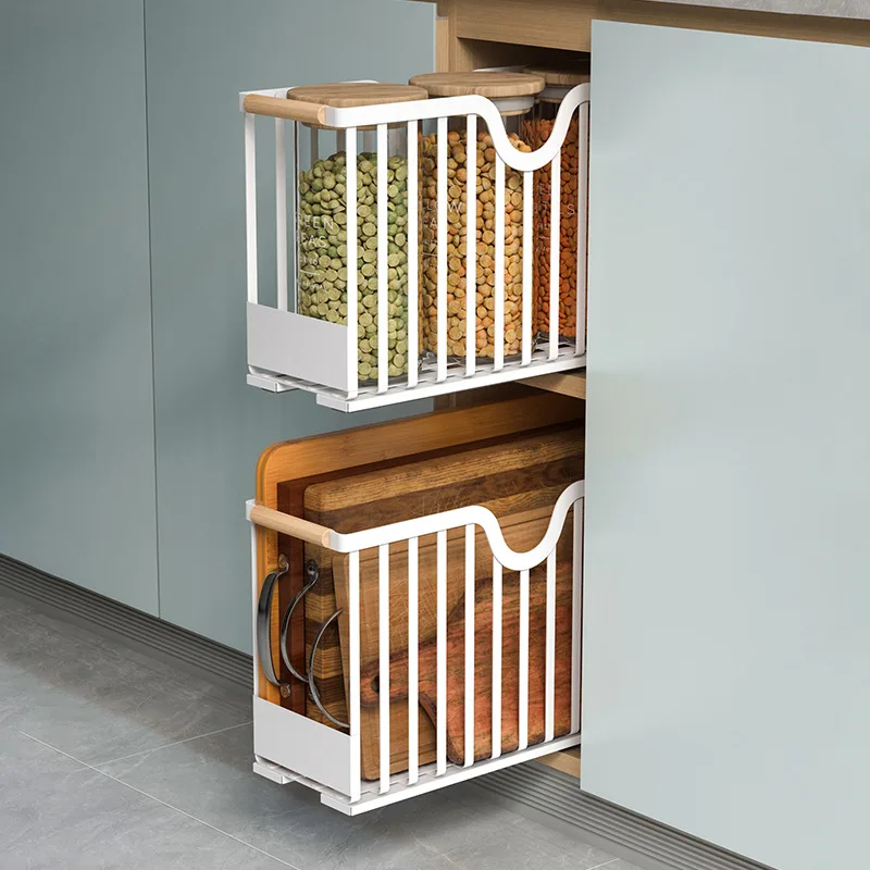 

Kitchen Under Sink Organizers Storage Rack Sliding Cabinet Basket Pantry Shelves for Kitchen Sliding Metal Storage Basket