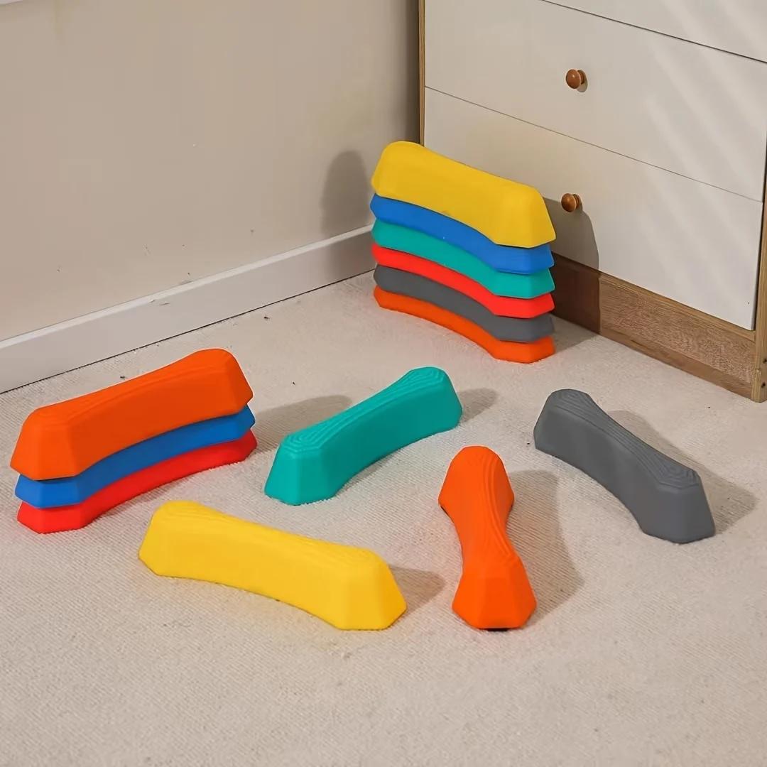 Kids Outdoor Obstacle Course Equipment - Set di 6 Pietre per Equilibrio,