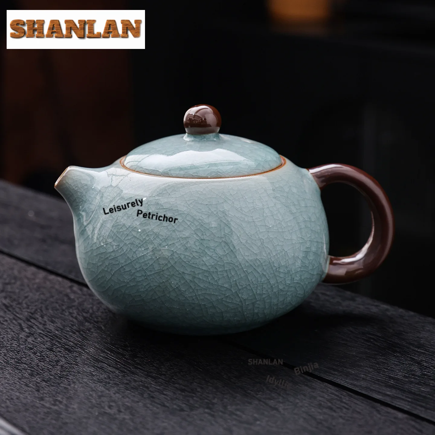 

240ml Ice Cracked Glaze Ru Kiln Porcelain Xishi Teapot Handmade Tea Infuser Pot Tea Brewing Kettle With Strainer Tea Items Gift