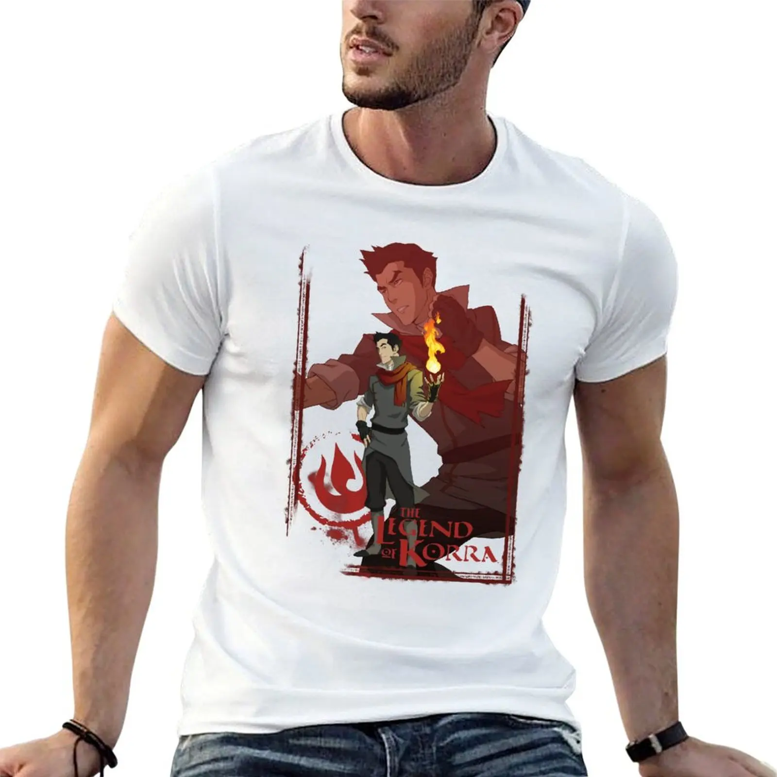 

The Legend Of Korra Mako Firebender Distressed Portrait T-Shirt t shirts for man cotton t shirts for man pack white T-Shirt