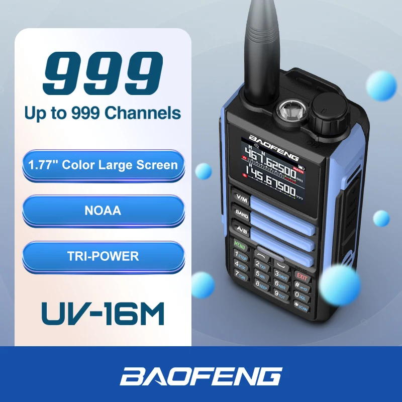 2024 BaoFeng UV16M Walkie Talkie Multi Band AM FM Waterproof Wirless Copy Frequency High Power Long Range Two Way Portable Radio