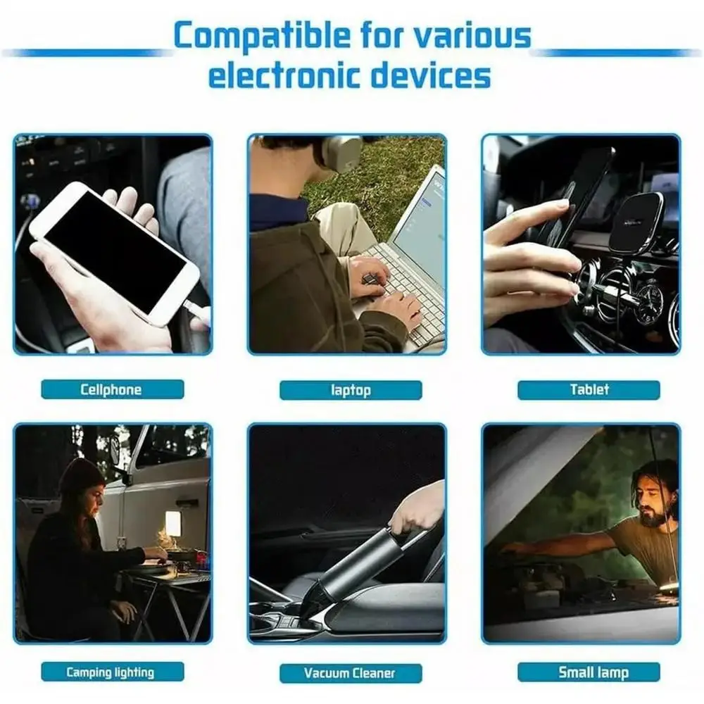 

1Pcs 18V 20V To 220V Battery Inverter Dual Plug 120W Smart Transformer Household Multifunctional Outdoor Work Inverter