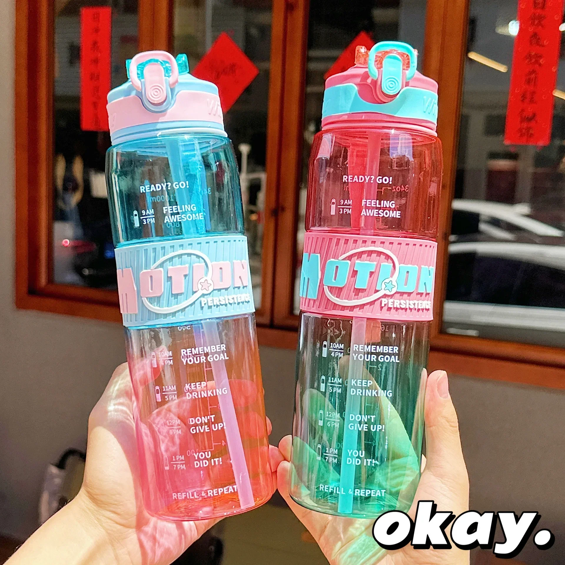 1000ml Sport Water Bottle With Straw Portable Fashion Outdoor Durable Gym Fitness Drinking Bottle mezco  pokemon figures