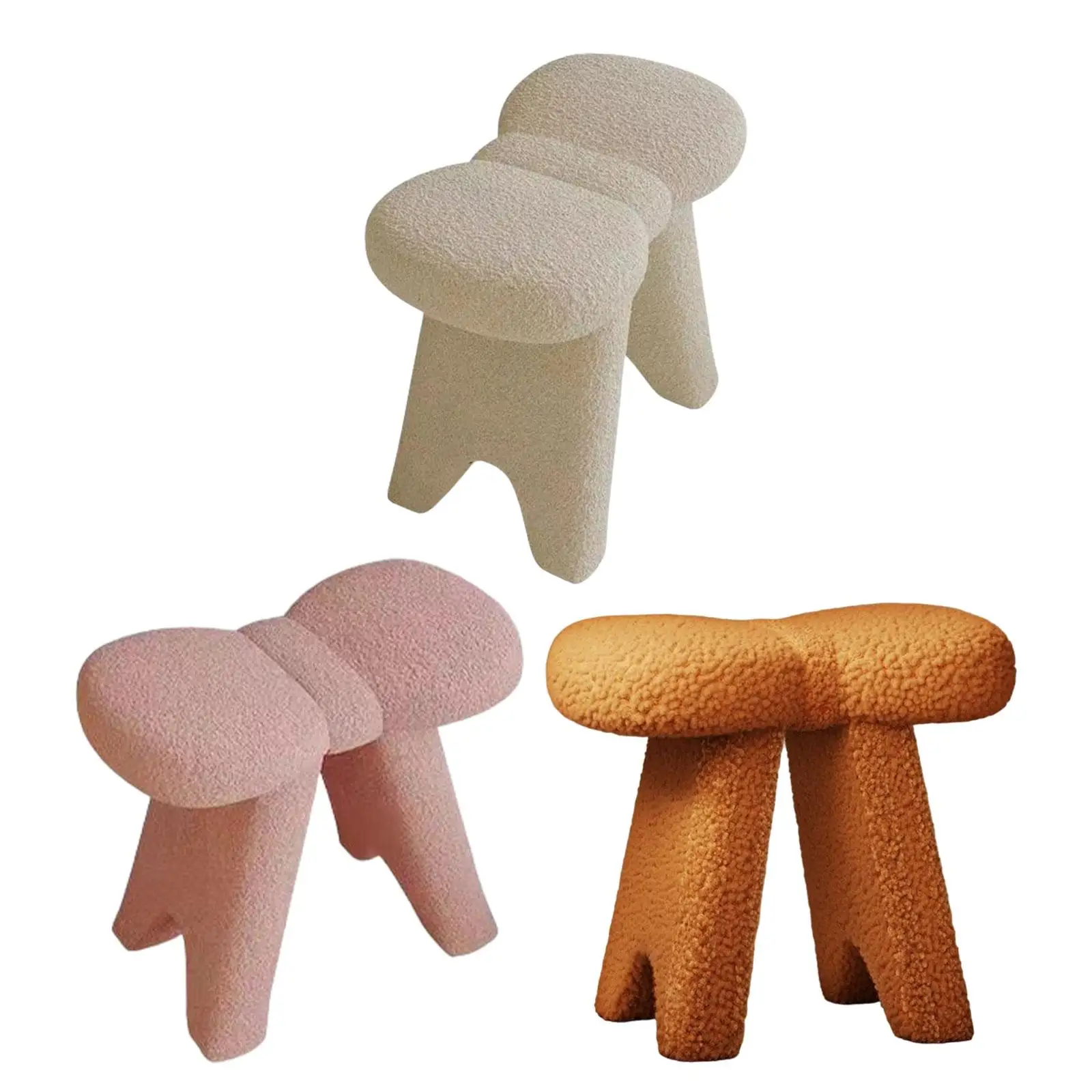 Makeup Vanity Stool Soft Comfortable Seating Footrest Modern Foot Stool for Home Decor Makeup Room Bedroom Living Room Hallway