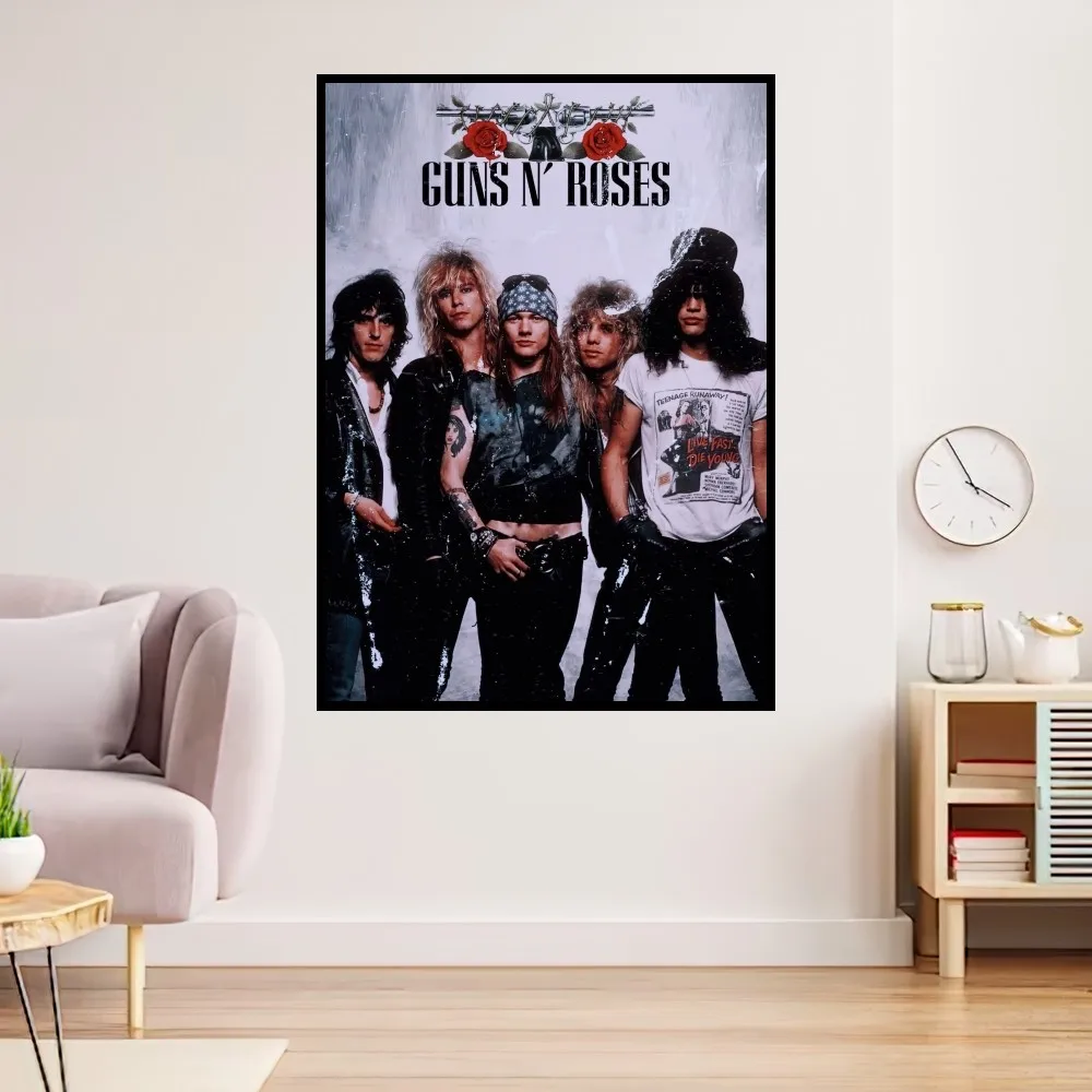 Rock Band Guns N Roses Poster Prints Wall Painting Bedroom Living Room Decoration Office Small