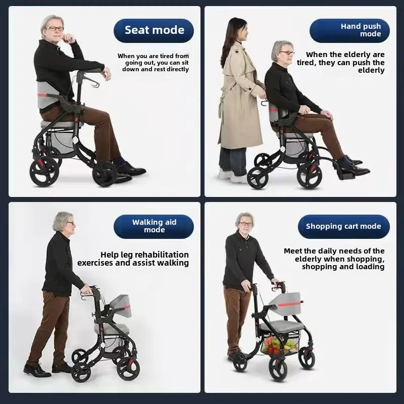 Foldable Hand-Push Assisted Walking Aid