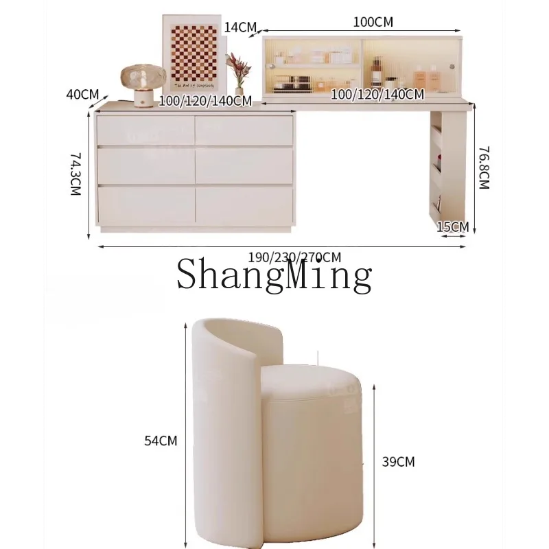 

ZHB solid wood dresser chest integrated bedroom modern simple makeup table bedside storage cabinet corner desk makeup table