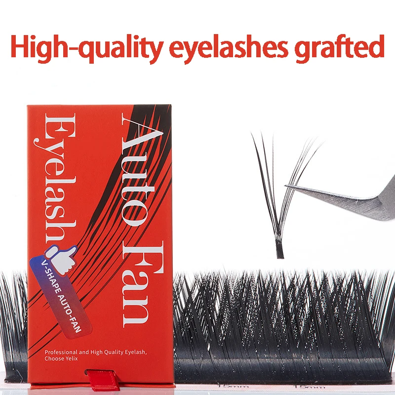 12 rows of thick false eyelashes, natural D-curled, non-spreading roots, V-shaped blooming round hair, grafted eyelashes