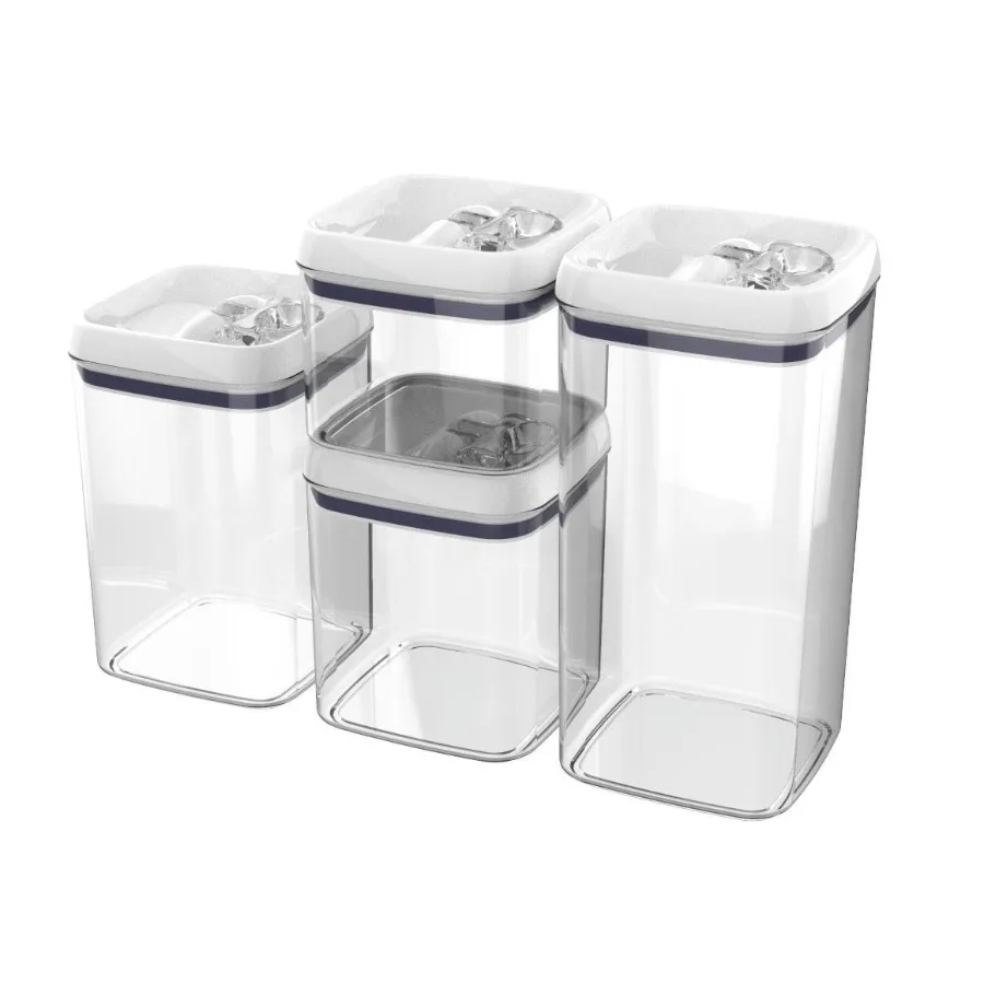 

Versatile 4-Pack Square Storage Containers for Organized Meal Prep and Freshness Retention