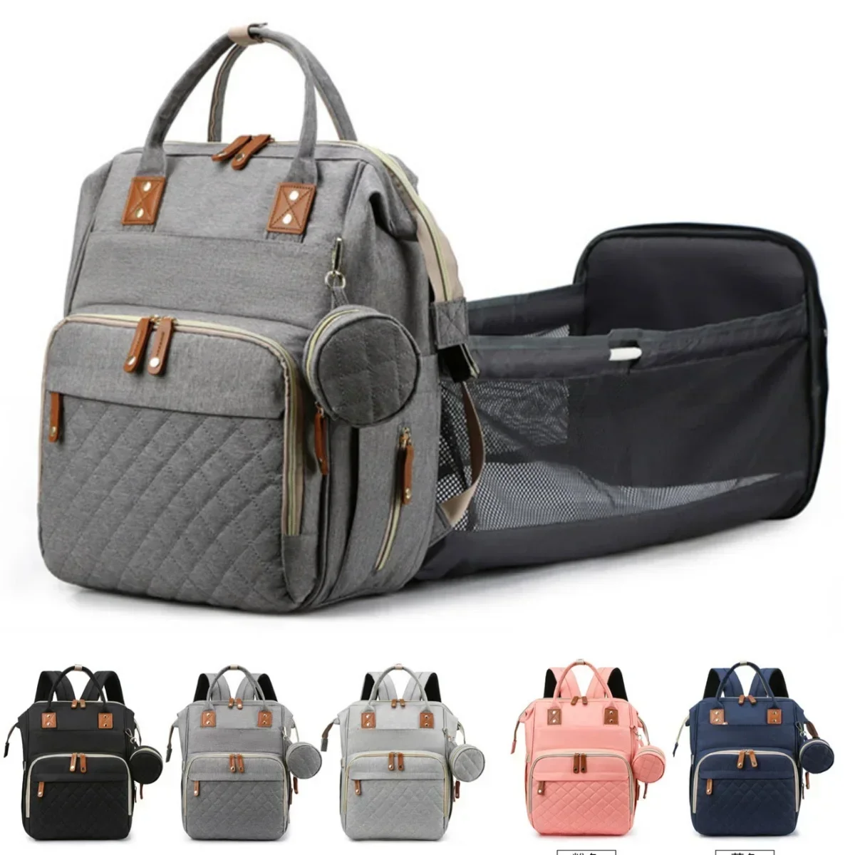 Mommy Diaper Bags Baby Stroller Hanging Bag Mother Large Capacity Nappy Backpacks with Changing Mat Convenient Baby Nursing Bags