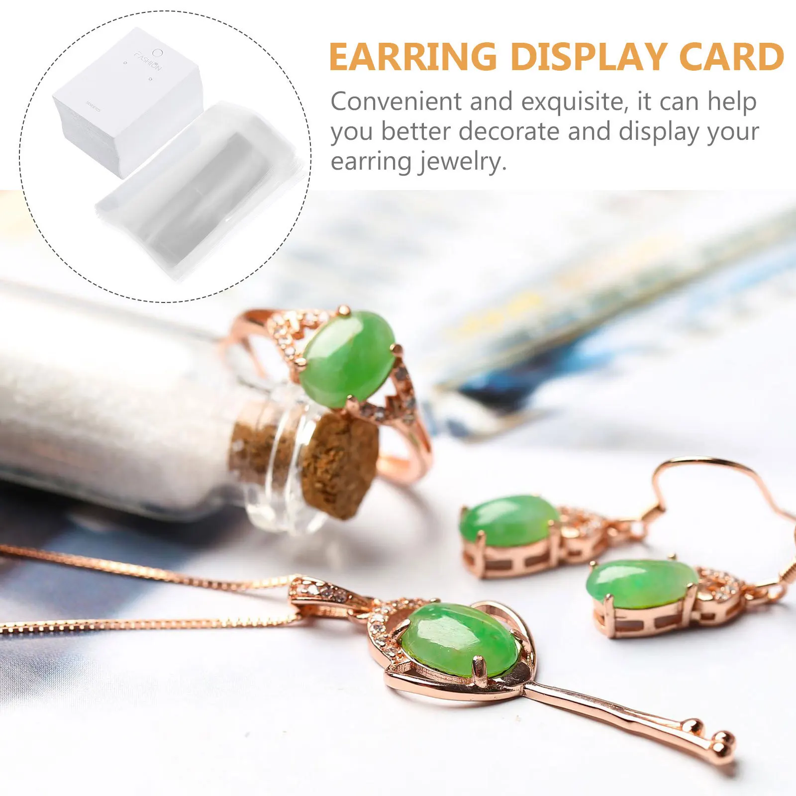 

100Pcs High-Grade Cardboard Necklace Display Cards Simple Design Practical Use for Pendant Showcase Paperboard Necklace Cards