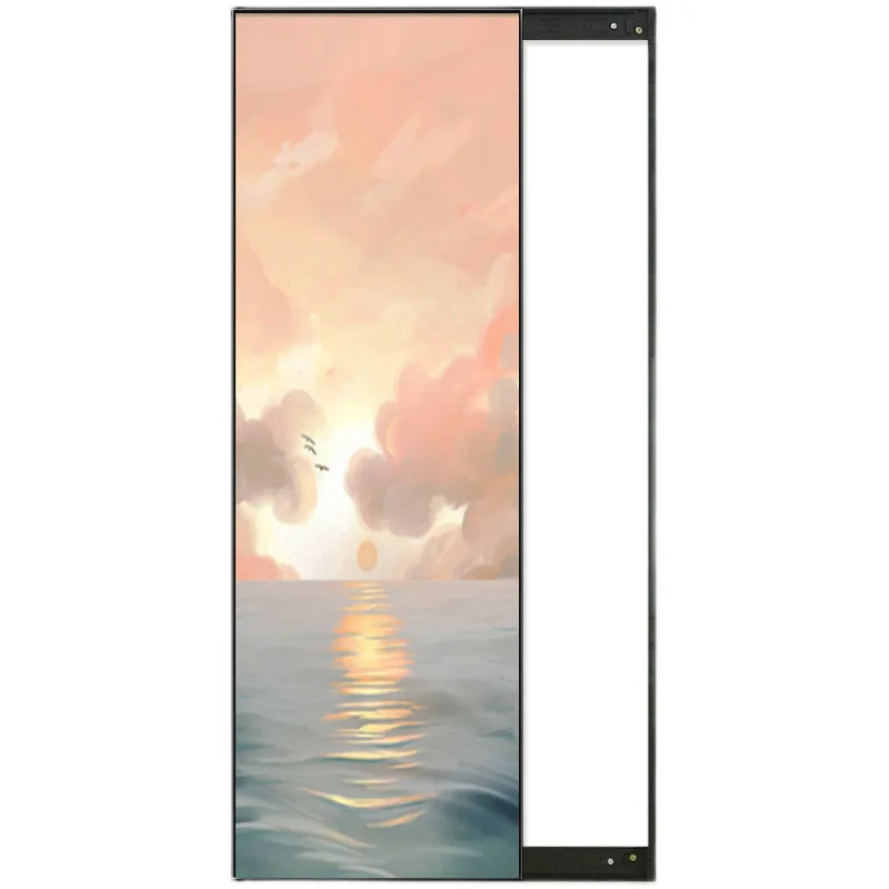 

Light strip full-body mirror small fresh full-length mirror decorative painting living room fitting beautiful hidden