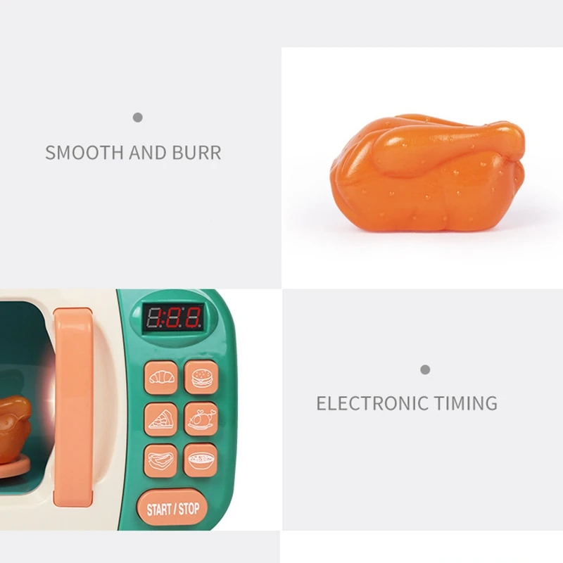 X18A-Children's Play House Simulation Small Appliances Electric Timing Kitchen Microwave Oven