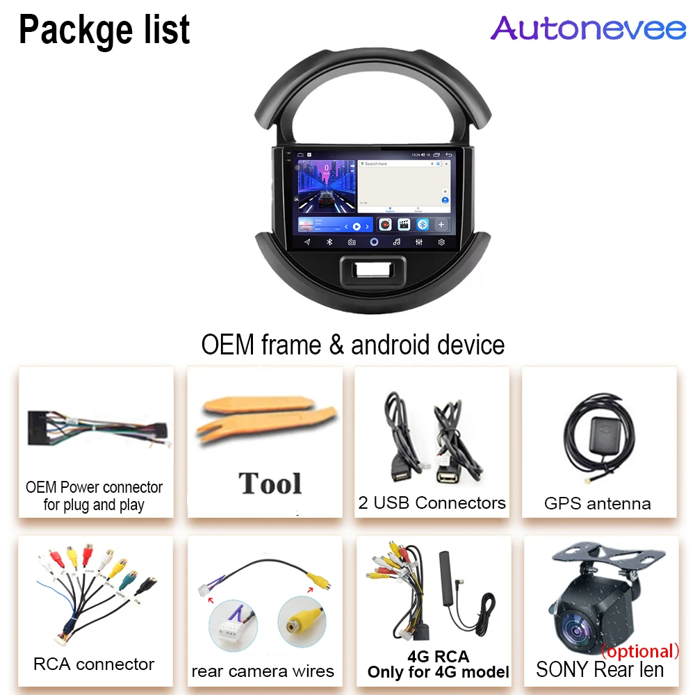 Radio samochodowe DSP z Androidem do Suzuki Spresso S-presso 2019-2020, wysokowydajny procesor, odtwarzacz multimedialny, nawigacja GPS, kamera samochodowa