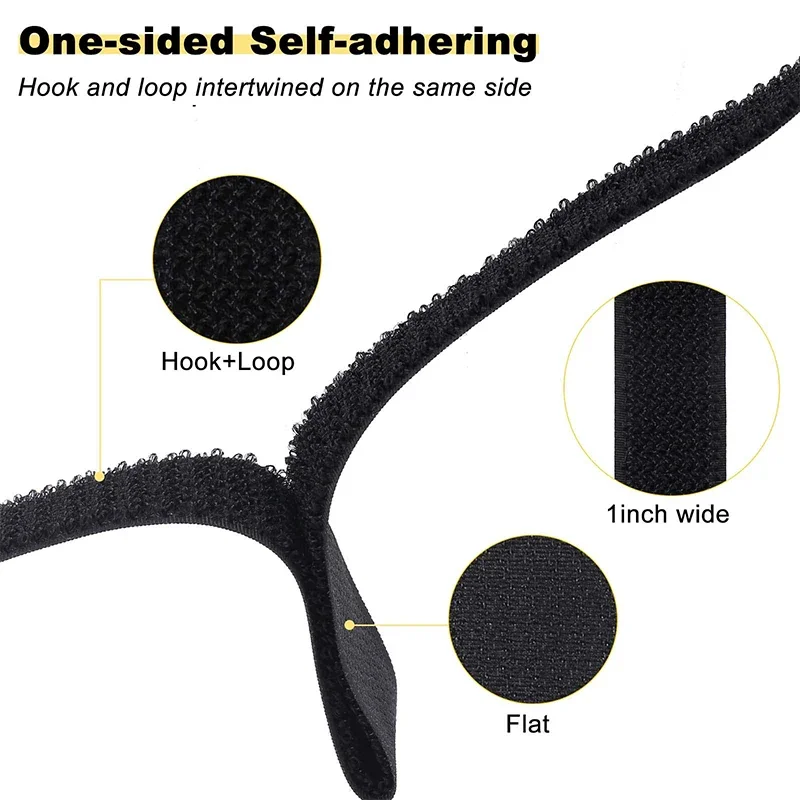 5M Hook and Loop Straps with 20 Metal Buckles Reusable Cable Ties Cut-to-Length Nylon Fastener Tape For Organizer Or Storage