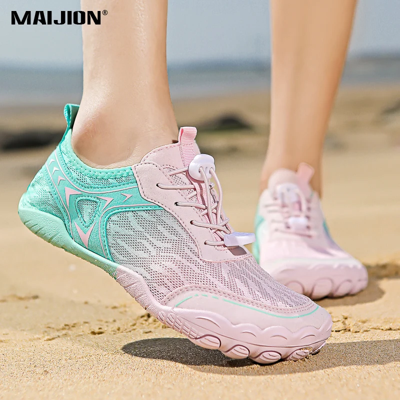 Light Aqua Shoes Men's Quick Dry Wading Sneakers Women Non-slip Water Sports Shoes Light Breathable for Surfing Beach Walking