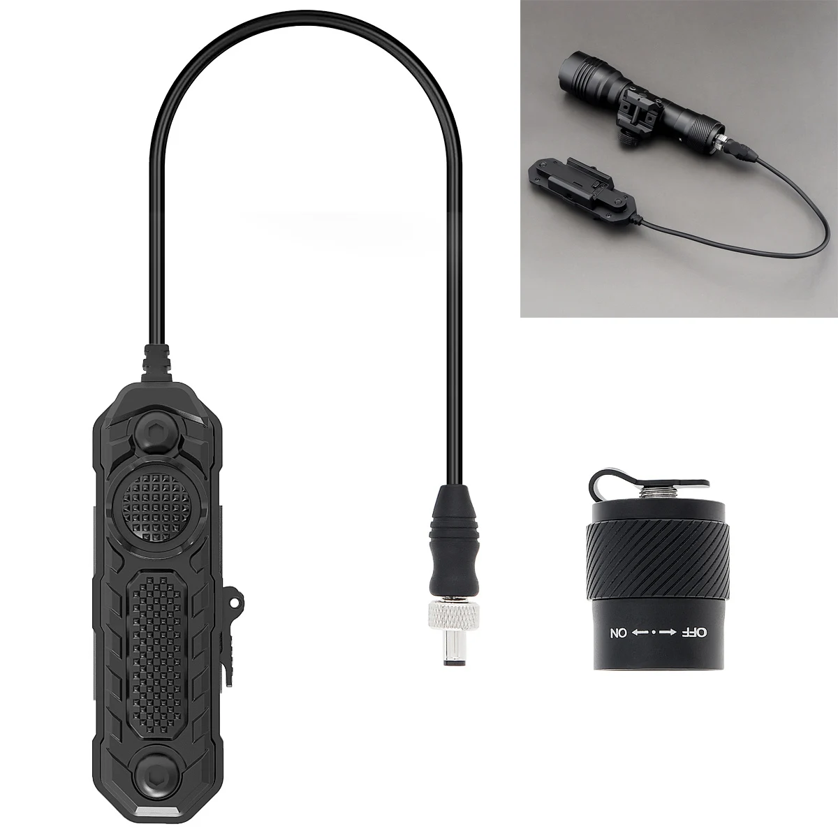 SecurityIng IPX7 Dust Quick Release Mount Flashlight with Twisty Tail Cap and Clicky Press Function Remote Switch Fit for M- LOK