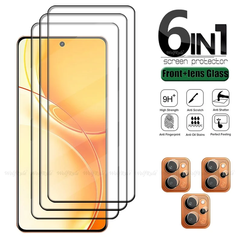 

6-in-1 For Realme P4 Power Glass Realme P4 Power Tempered Glass Protective 9H Curved Screen Protector Realme P4 Power Lens Glass