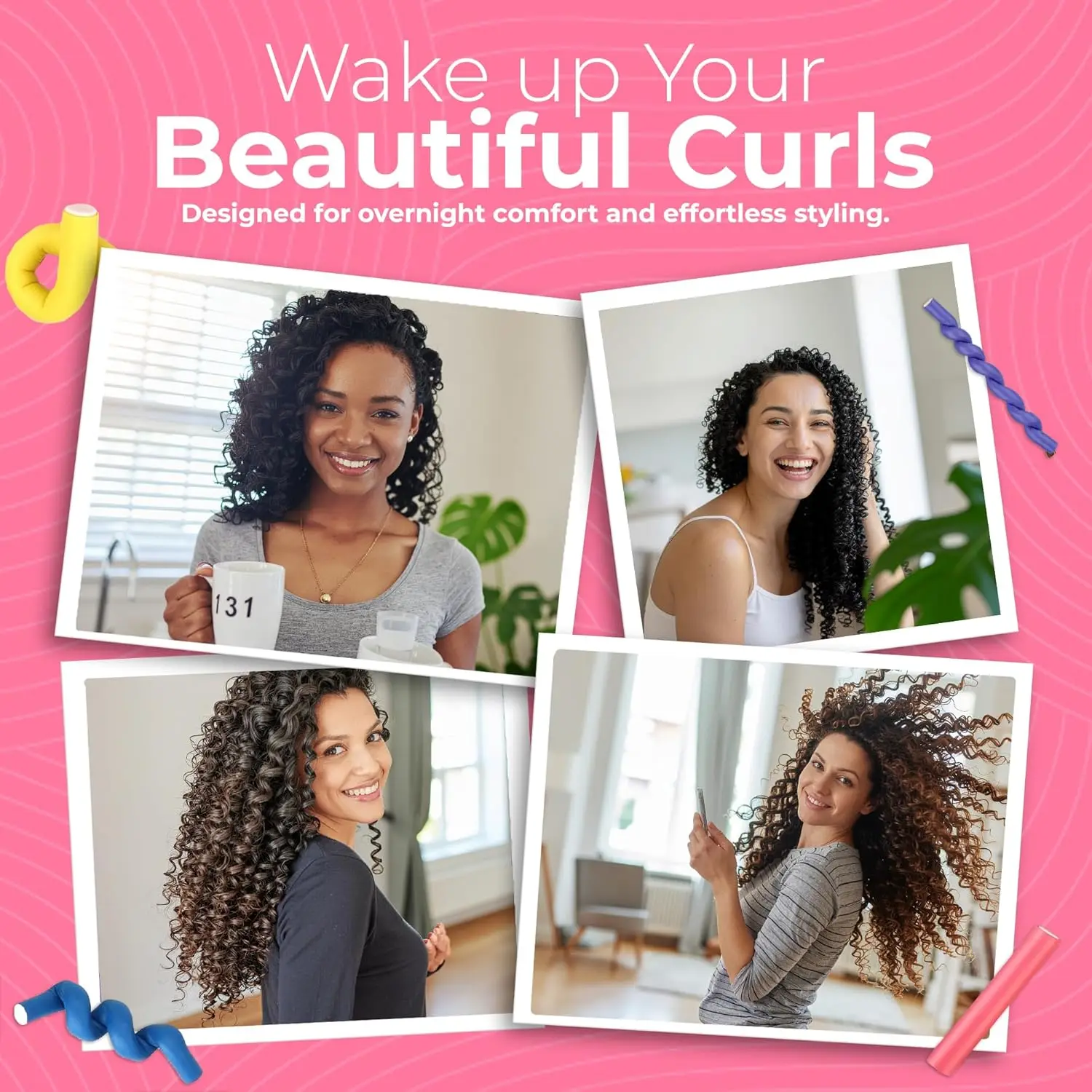 20PCS Heatless Hair Curlers Flexible Soft Foam Hair Rollers No Heat Bendable Curling Rods for All Length Hair 7 Colors Sizes view 8