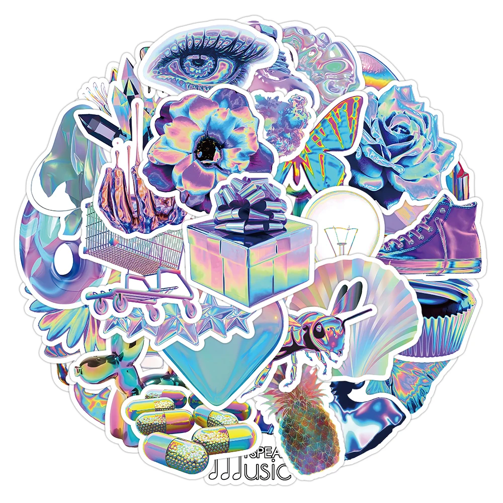 

10/30/53Pcs VSCO Holographic Laser Stickers Cartoon Waterproof Decals DIY Laptop Phone Motorcycle Cool Graffiti Sticker Decor