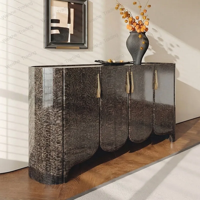 

Italian light luxury solid wood dining side cabinet, high-end living room household tea cabinet, modern simple wall storage