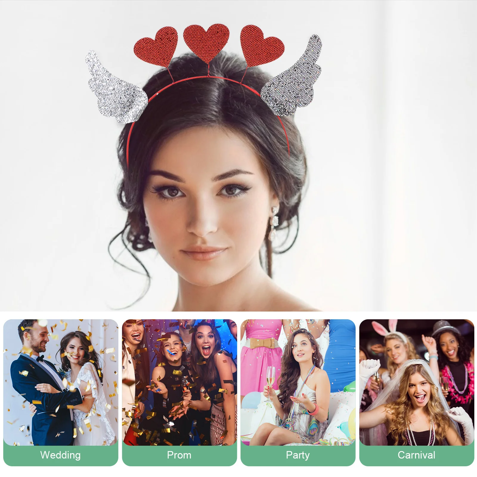 

Фестивальная повязка на голову в форме сердца, товары для вечеринки в честь Дня святого Валентина, модный головной убор для взрослых, подарок, повязки на голову на день Святого Валентина