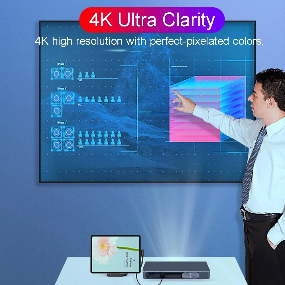 Tipo C HUB Docking Station, Suporte do telefone, USB C para HDMI Dock, Adaptador de carregador de energia 15W, Samsung, Huawei, 8 em 1