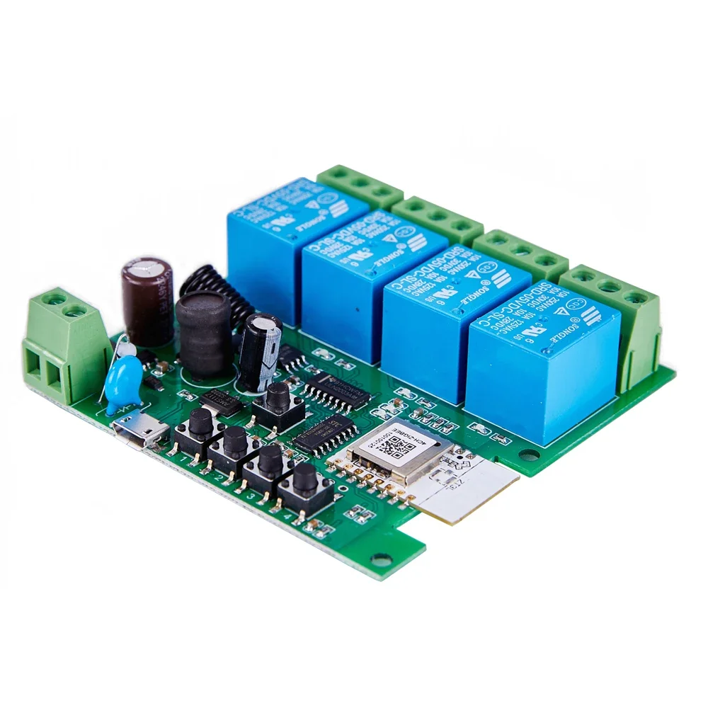 4CH Zigbee Tuya Smart Home Relais Modul 85-250V Relais AC DC 7-32V 85-250V Funktioniert Alexa Google Assistent Smart Licht Schalter