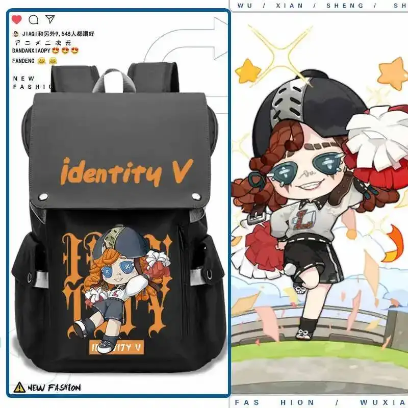 

2025 NEW Anime Game Men Women Versatile Casual Identity Ⅴ Cheerleader Theme Cartoon School Bag Student Backpack