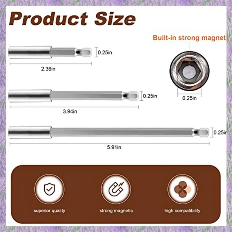 

A63K-6 шт. держатель сверл металлический гибкий магнитный поворотный держатель наконечника набор стержней адаптер патрона удлинитель ударная отвертка