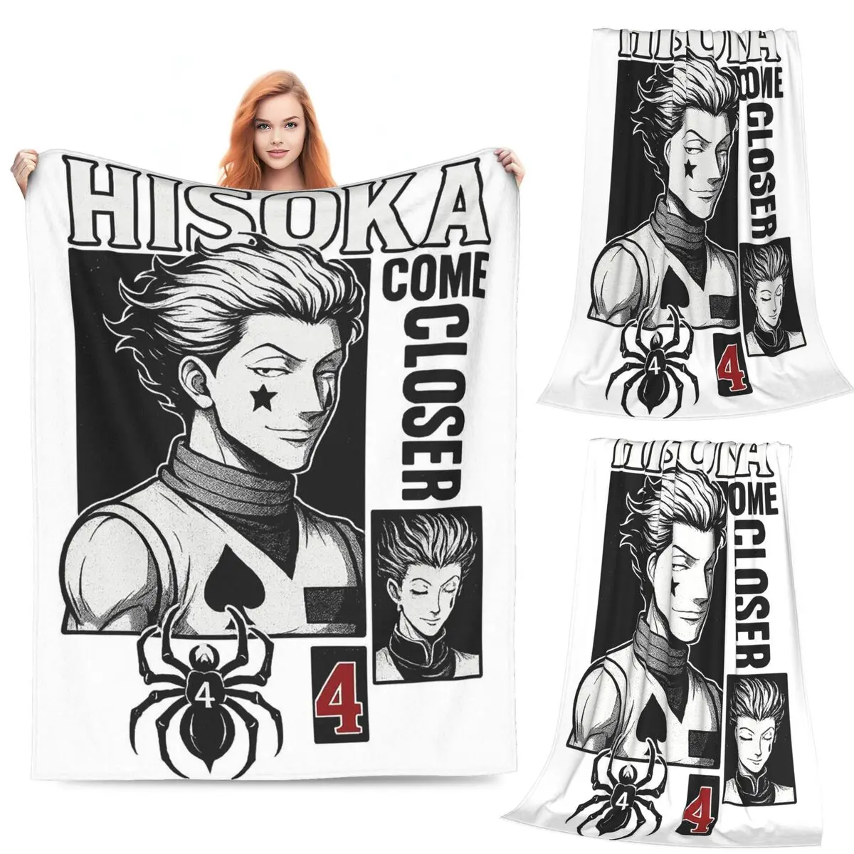 Hisoka Anime Hunter X Hunter Phantom Troupe Chrollo Blankets Soft Flannel Throw Blanket Bedding for Bed Living room Home Sofa