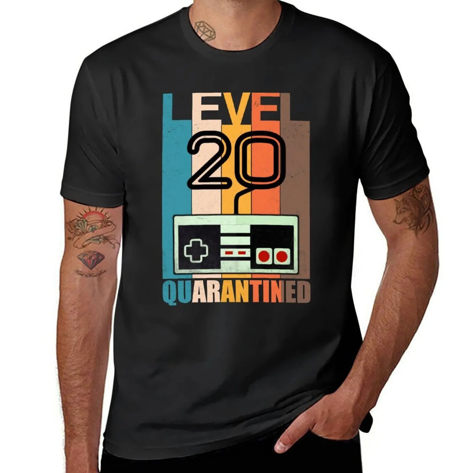 New Level 20 quarantined funny 20th birthday gamer gift T-Shirt t-shirts man anime plain white t shirts men