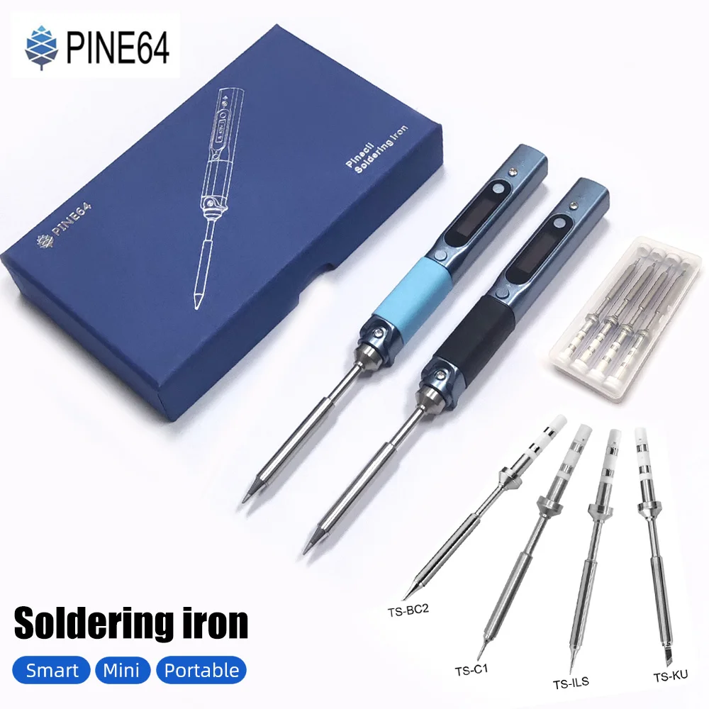 Pine64 Intelligent Constant Temperature Type-C DC5525 Portable Electric Mini Smart Soldering Iron Pinecil B2 BC2 KU C1 Tip