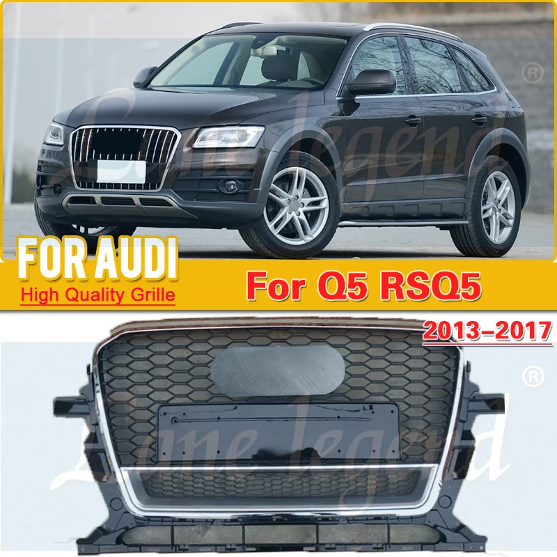 

For RSQ5 Style Front Bumper Mesh Hood Grill Grille for Audi Q5 ABS Bumper Grill 2013 2014 2015 2016 2017 For RSQ5 Grill