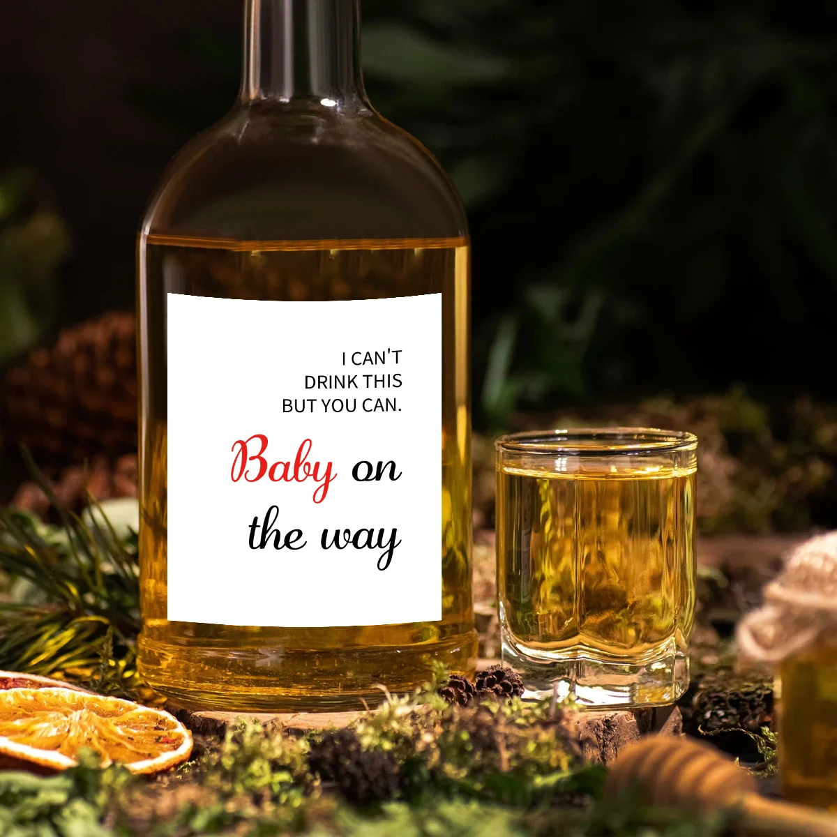 4 قطع من ملصقات زجاجات النبيذ لإعلان الحمل، لا أستطيع شرب هذا يمكنك! تكشف ملصقات زجاجات النبيذ للحمل، ومستلزمات الحفلات