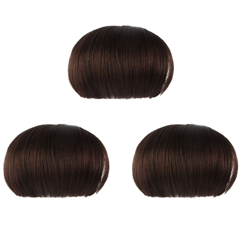 

3X Straight Bangs Smooth Extensions Fringe Wig (Dark Brown)