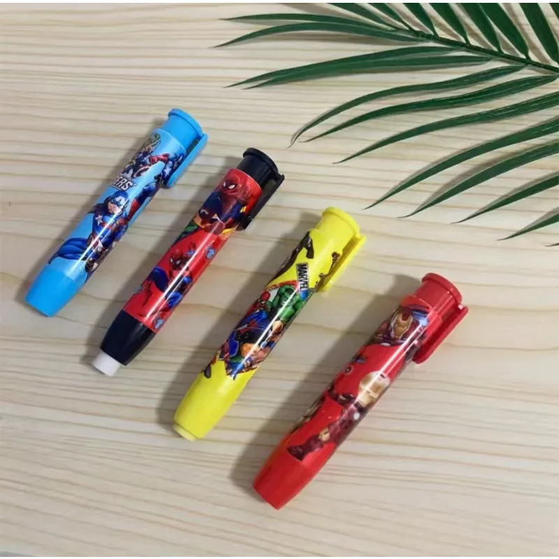 

Marvel The Avengers Pushable Eraser Anime Figures Iron Man Spider-Man Captain America Cartoon Stationery Children Birthday Gifts