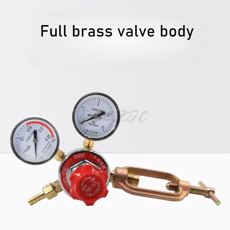 YQE-03 Acetylene Pressure Reducer 0.25 * 4 Pressure Reducing Valve with Clear Scale and Scratch Resistant Dial