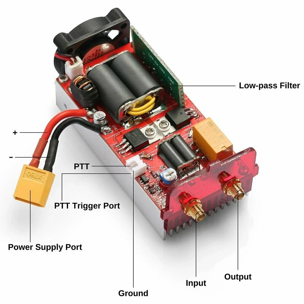 PAX100 RF Power Amplifier 100W AMP Portable For Xiegu G90 G90S X5105 PTT ICOM IC-705