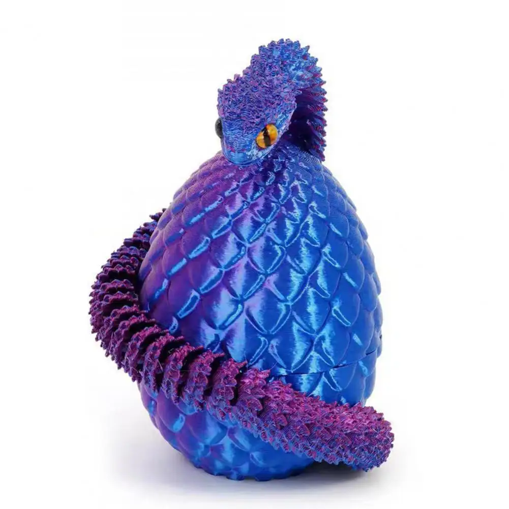 Snake Egg Ornament 3d Printed Snake Egg Figurine with Movable Joints Articulated Snake Toy Desktop Decoration Ornament Fidget