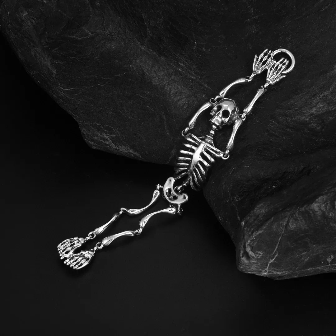 Sterling Silver 925 European and American retro skull bracelet domineering personalized men's fashion punk rock ornament