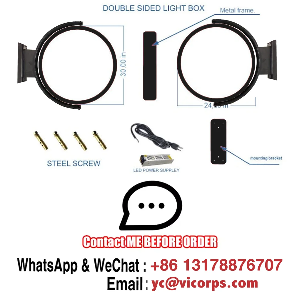 カスタム360度回転ライトボックスLEDサイン屋外ビジネスアクリル看板照明付き看板防水ハウスショップロゴ