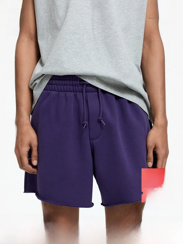 H&M Men's Loose Fit Hoodie Shorts 2026 Summer New Arrival Comfortable Cotton Polyester Blend Breathable Casual Wear
