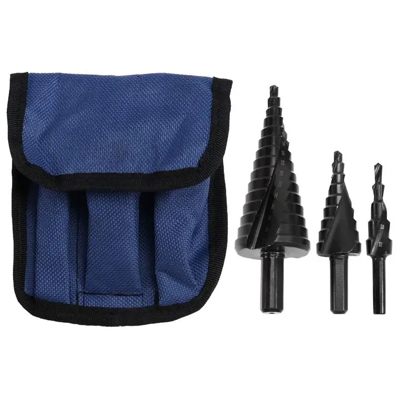 

AB46-3PCS Step Drill Bit For Metal 4-12Mm 4-20Mm 4-32Mm Spiral Flute Unibit Step Drill Bit Coated Universal Bit