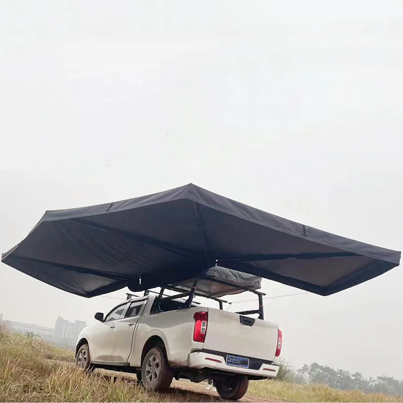 

360 Degree Car Awning 2.5M,270 Degree Car Awning Tent Aluminum Pole Free Standing Roof Top Camping Overland Car Awning